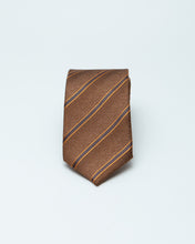 Load image into Gallery viewer, Brown Striped Patterned Tie
