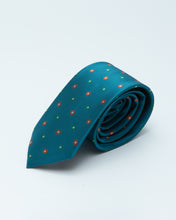 Load image into Gallery viewer, Cyan Polka Dot Patterned Tie
