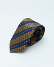 Load image into Gallery viewer, Gold And Blue Stripped Tie
