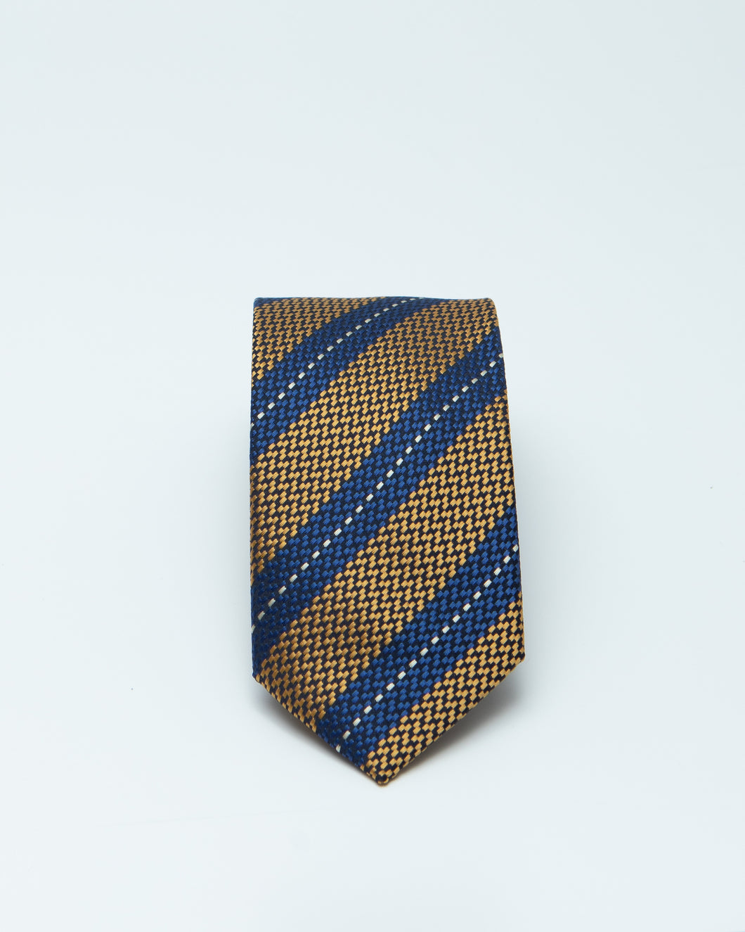 Gold And Blue Stripped Tie