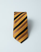 Load image into Gallery viewer, Black And Yellow Stripped Tie
