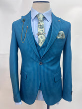 Load image into Gallery viewer, Aqua Pinstripe Suit
